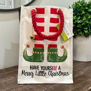 Wine Bag, Holds 4 Bottles, Holiday Christmas Tote